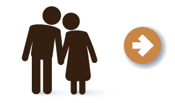 boy and girl icon with arrow pointing right